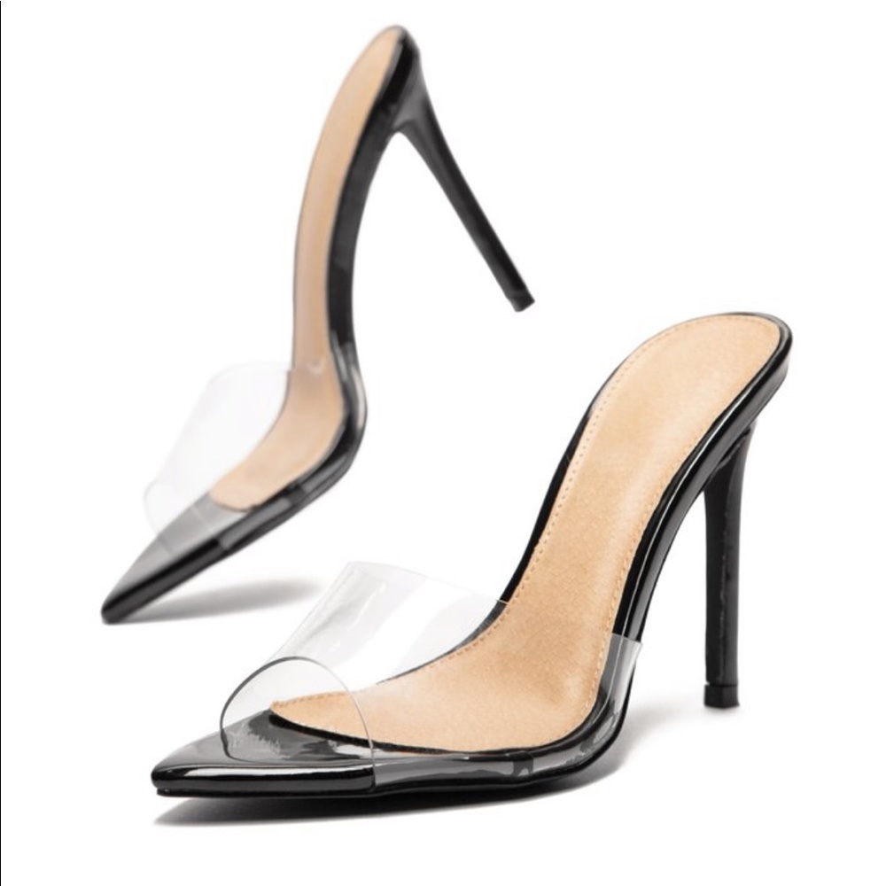 Clear Black Heels - Brand New